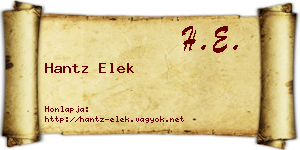 Hantz Elek névjegykártya
